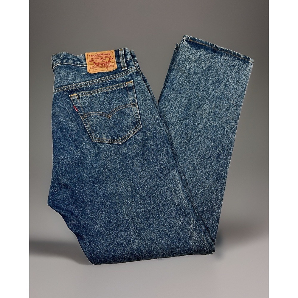 Levi's 501 Straight Jeans Mens 34x33 Blue Acid Wash Vintage USA Made 501-0191